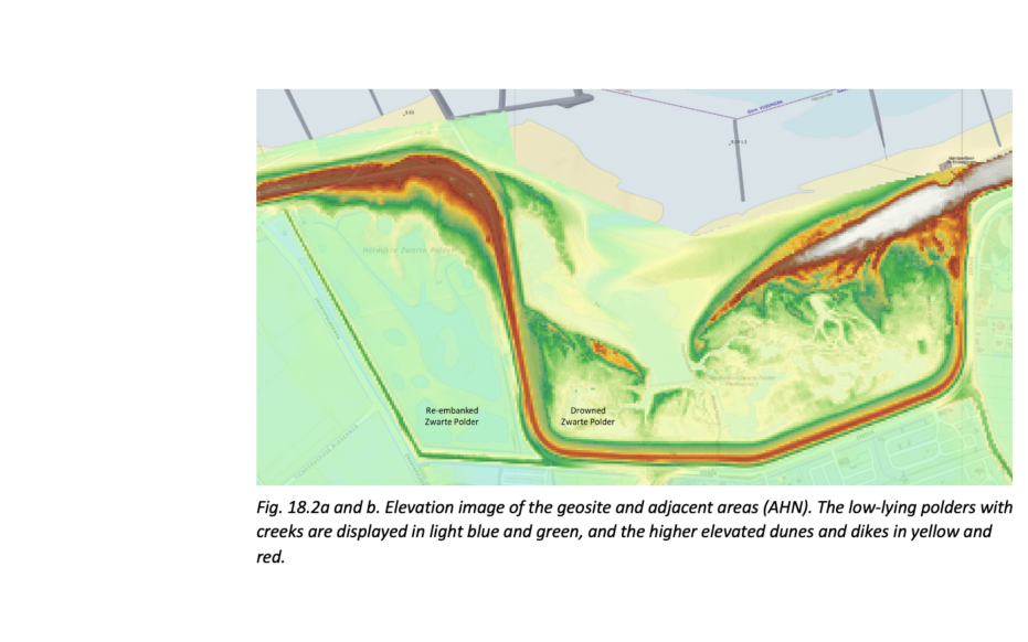 Elevation image of the geosite and adjacent areas (AHN). 