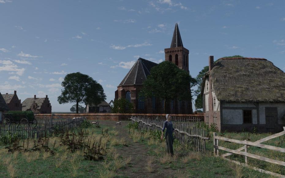 Een screenshot uit de wandeling van de Zeeuwse Tijdreis