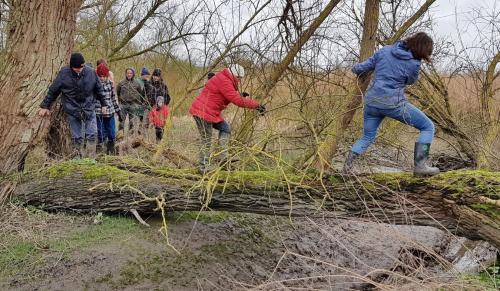 Deelnemers tijdens de Baggertocht van Natuurpunt Klein-Brabant